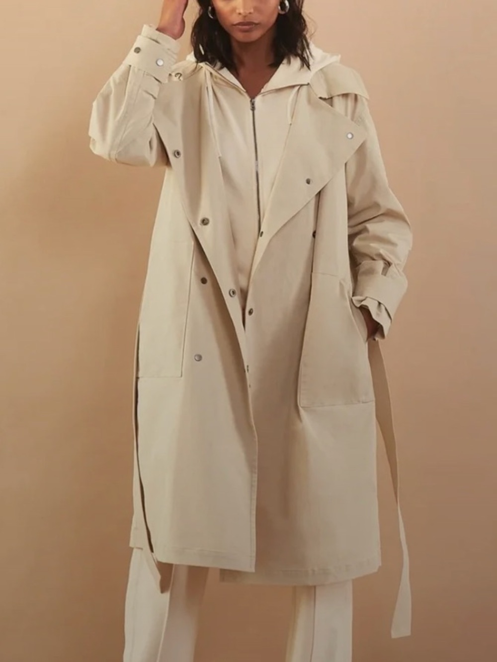 ADAY Legacy Trench Coat in Sesame / Light Beige (M)